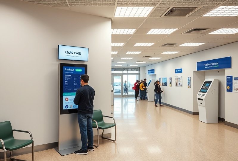 Ticket dispenser in the service hall