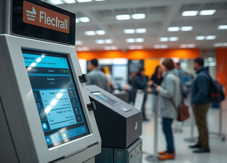 Ticket dispenser in the service hall