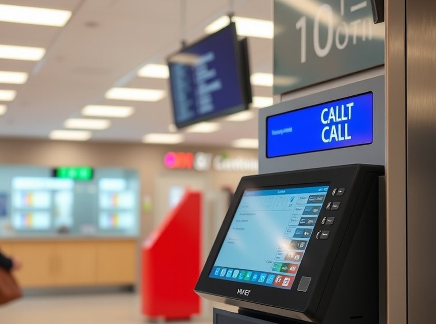 Orderly waiting area with a ticketing system